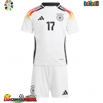 Camisa de Futebol Alemanha Florian Wirtz #17 Equipamento Principal Infantil Europeu 2024 Manga Curta (+ Calças curtas)